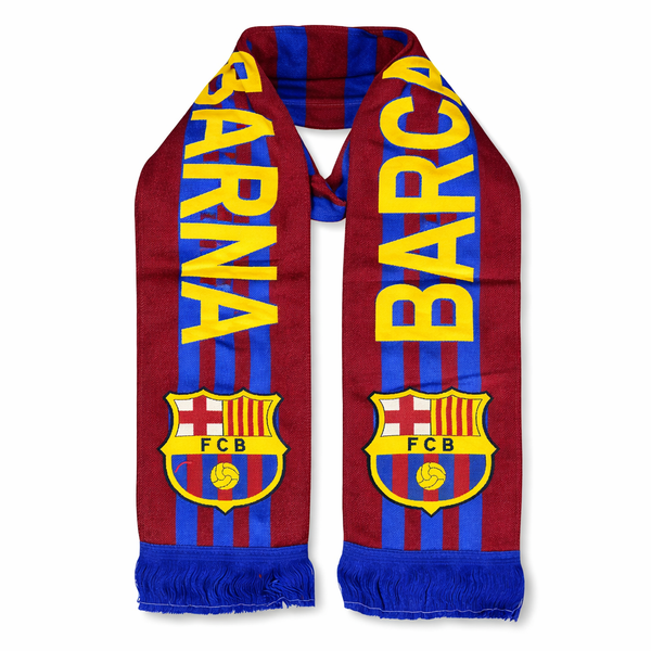 Barcelona pletená šála, červeno-modrá
