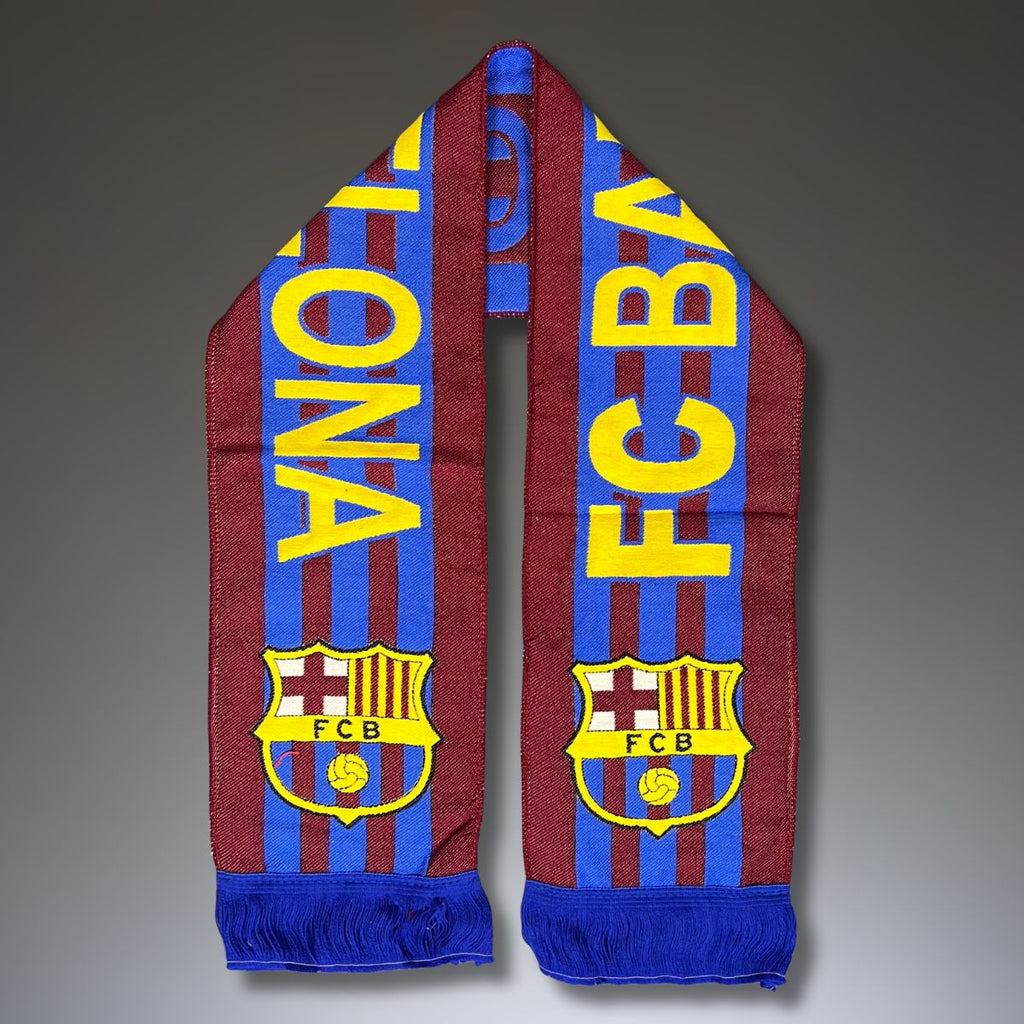 Barcelona pletená šála, červeno-modrá