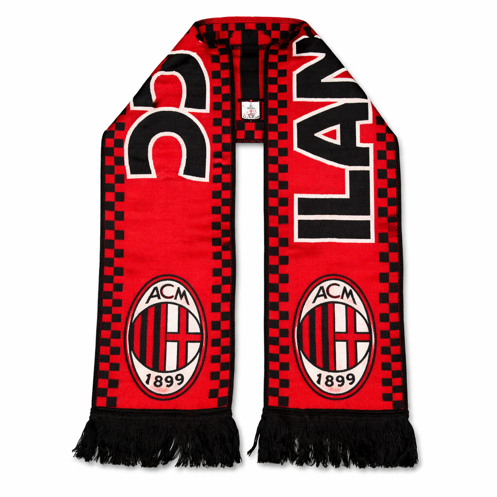 Milan pletená šála, červeno-černá