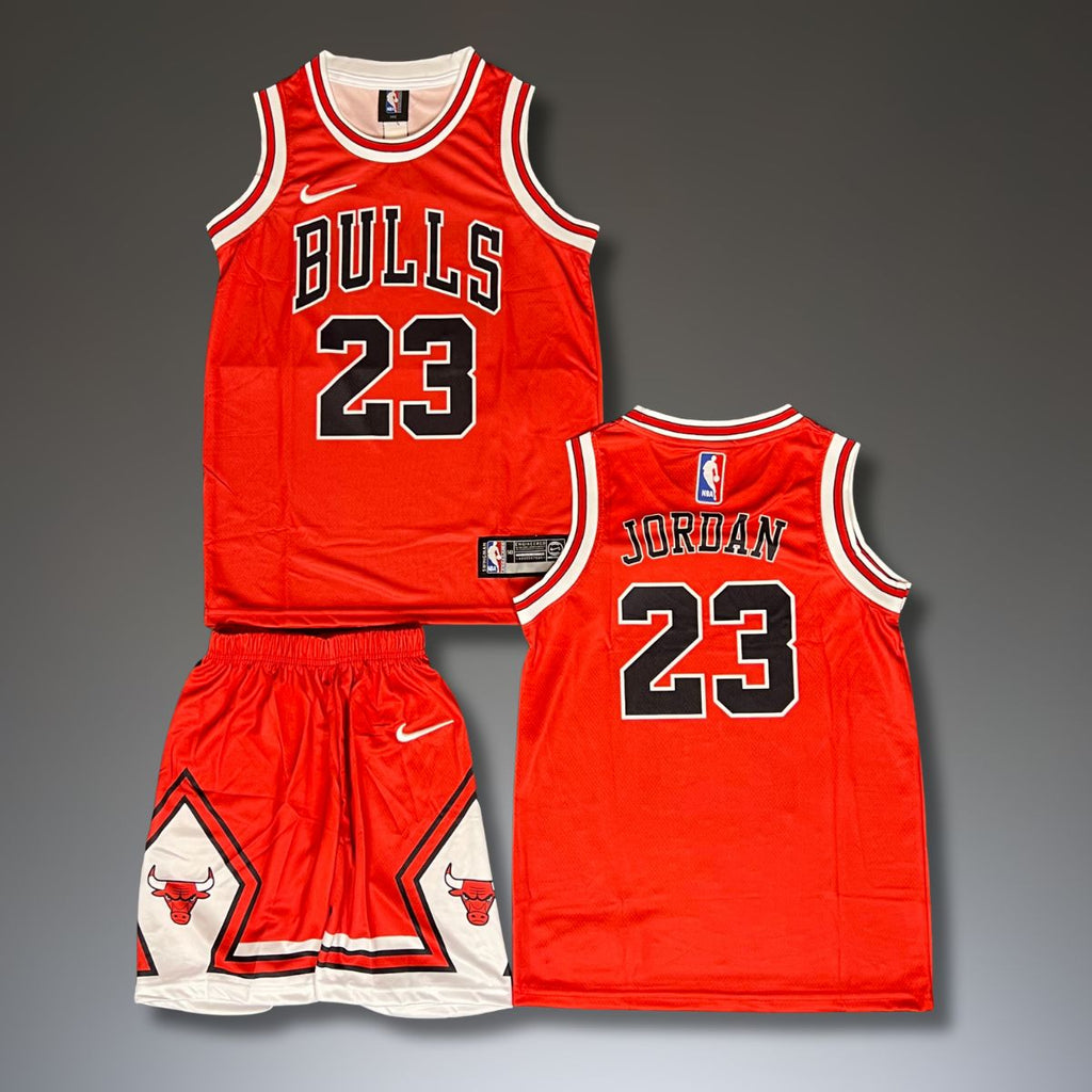 Dětská basketbalová souprava, červená, Chicago Bulls, Jordan