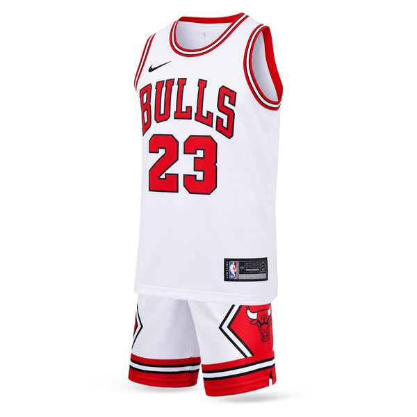 Dětská basketbalová souprava, bílá, Chicago Bulls, Jordan