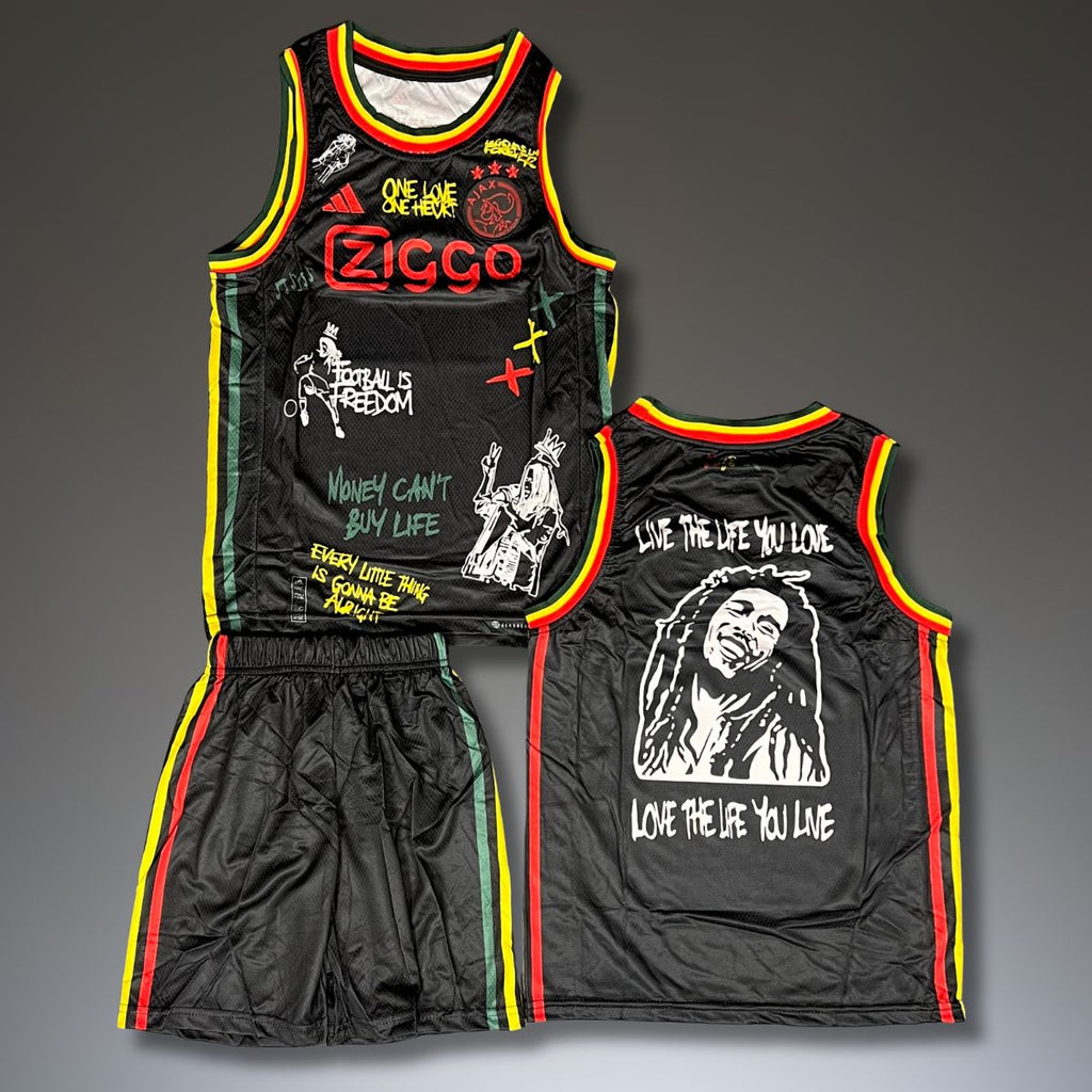 Dětská basketbalová souprava, černá, Ajax. Edice Bob Marley
