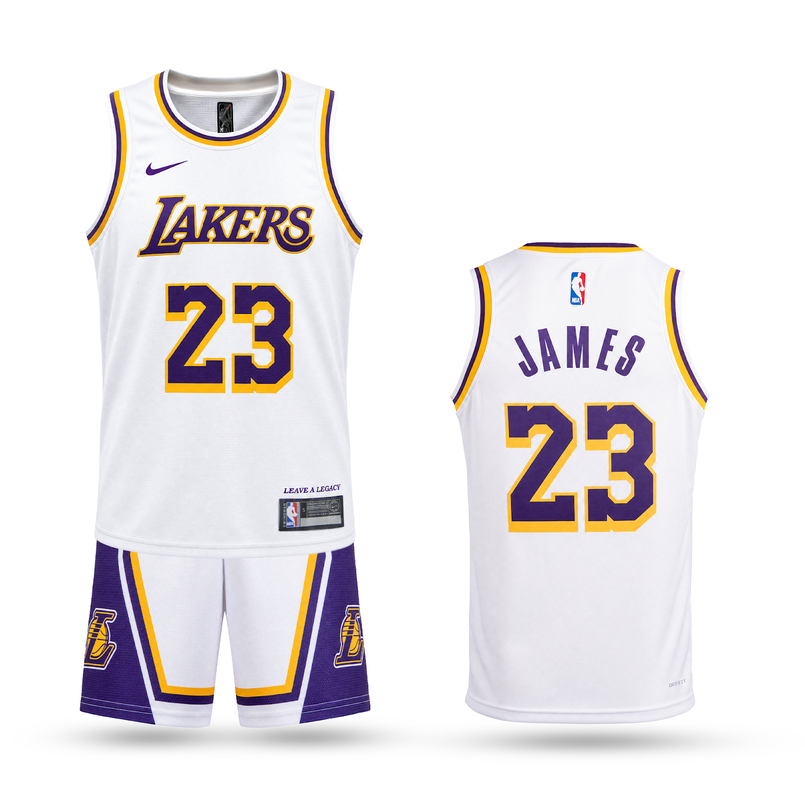 LA Lakers Dětský Basketbalový Komplet, James. 26/27, Bílý