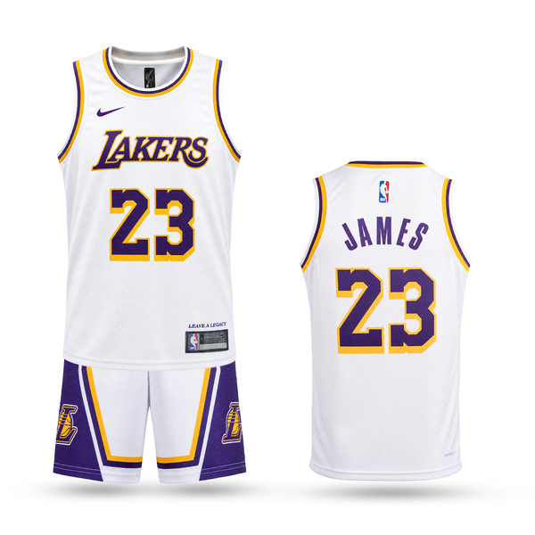 LA Lakers Dětský Basketbalový Komplet, James. 26/27, Bílý