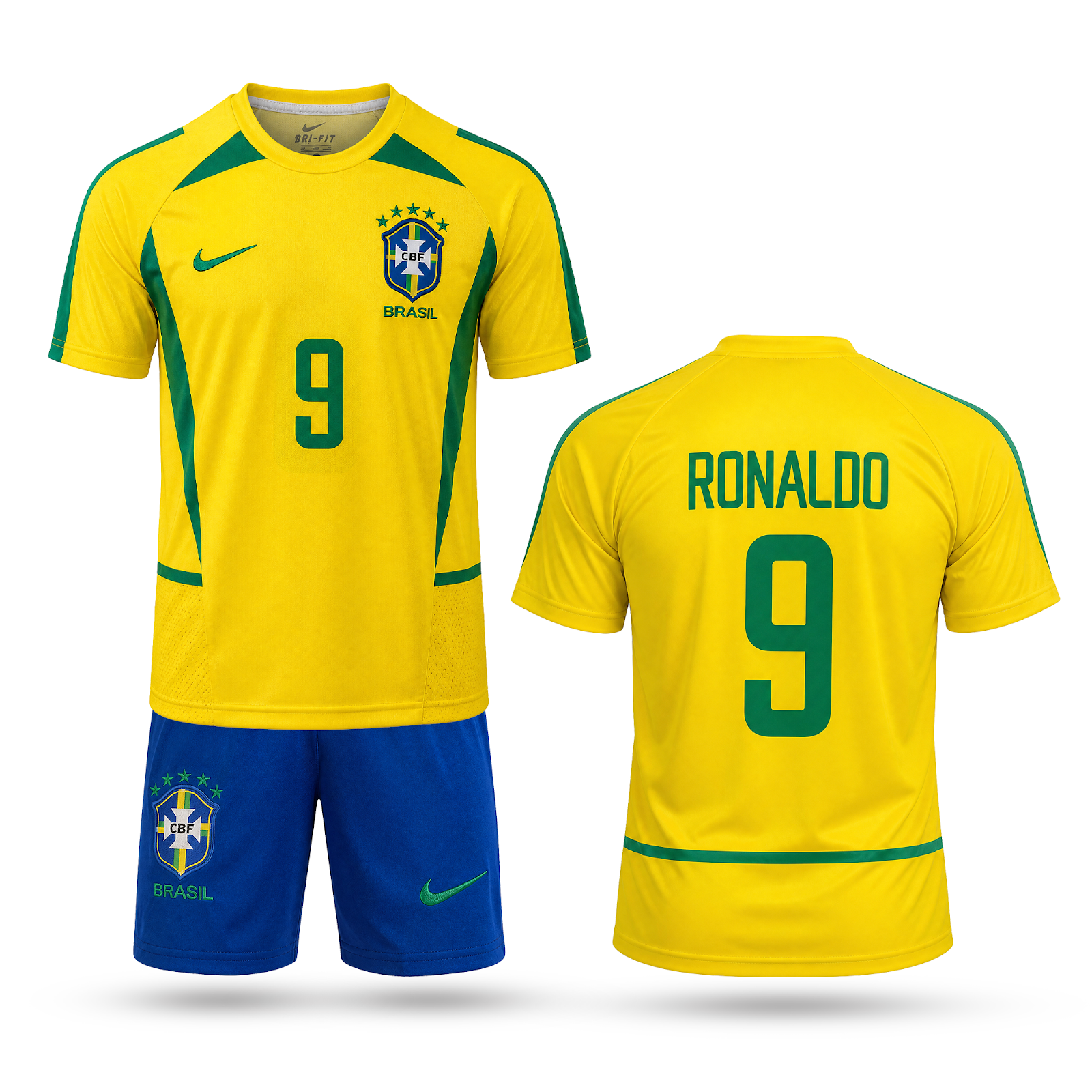 Brazílie Dětský Klasický Fotbalový Komplet, Ronaldo. WC 2002