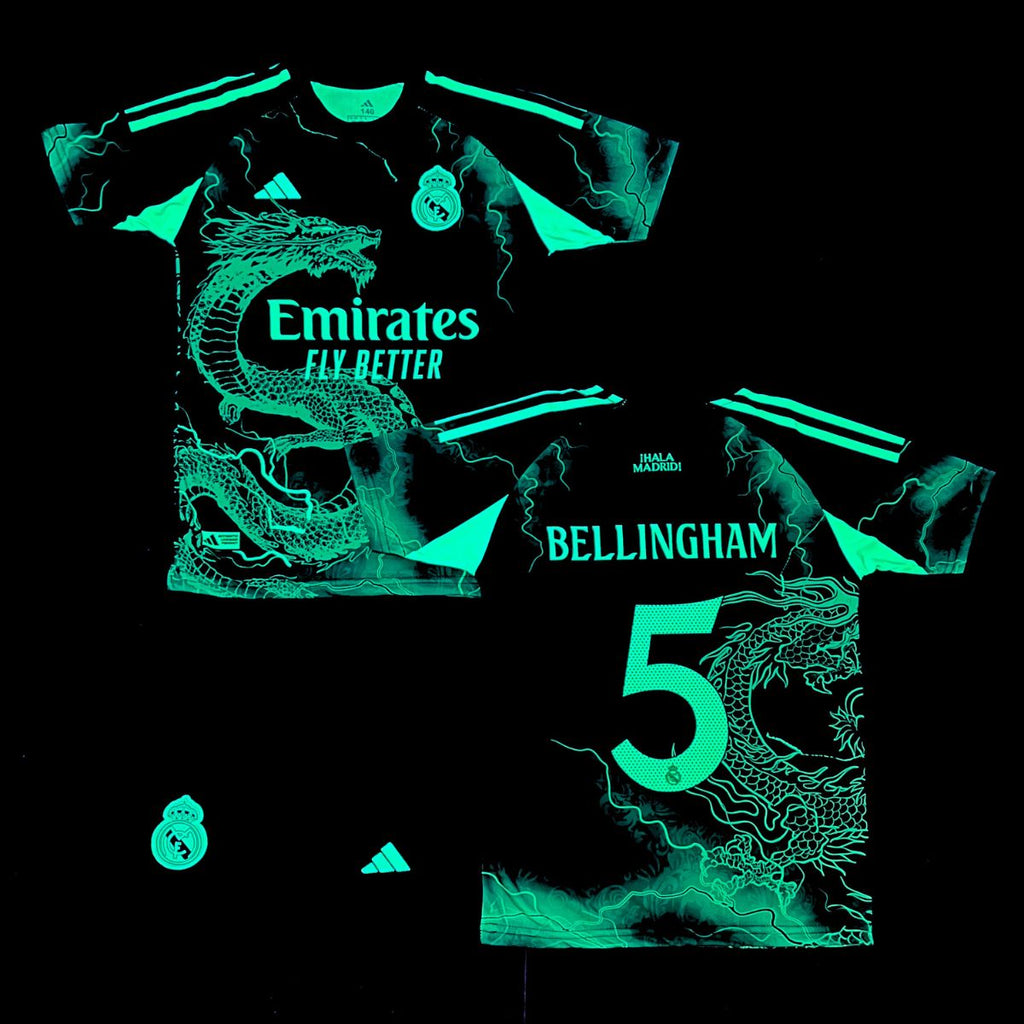 Dětská fluorescenční souprava Real Madrid, Bellingham. Neonová zelený drak edice 2025