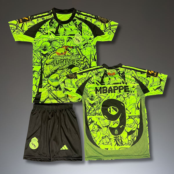 Dětská fluorescenční souprava Real Madrid, Mbappe. Neonová Ninja Turtles edice 2025