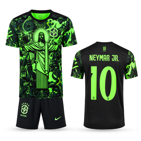 Dětská fluorescenční souprava Brazílie, Neymar. Neonově zelená edice 2025
