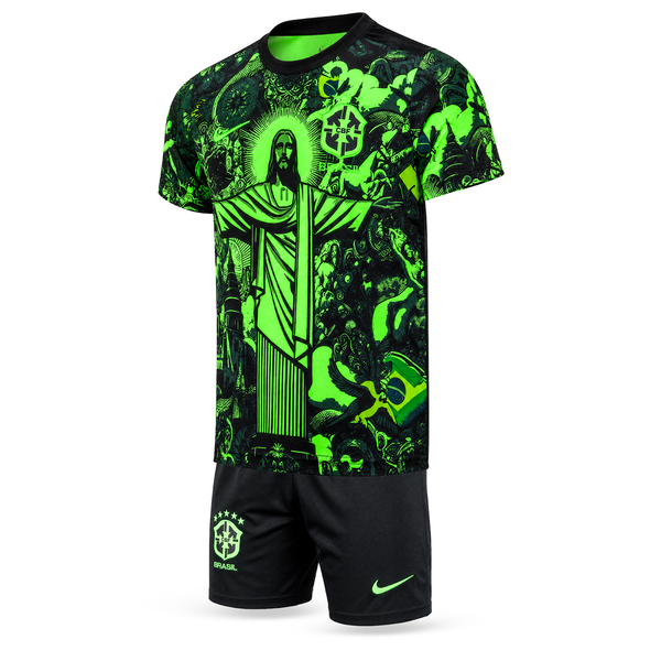 Dětská fluorescenční souprava Brazílie, Neymar. Neonově zelená edice 2025