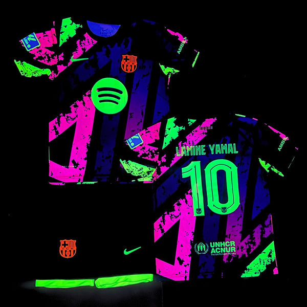 Dětská fluorescenční souprava Barcelona, Yamal. Barevná neonová edice
