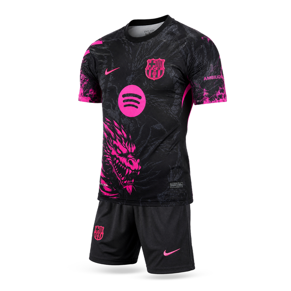 Dětská fluorescenční souprava Barcelona, Raphinia. Neonově růžová dračí edice