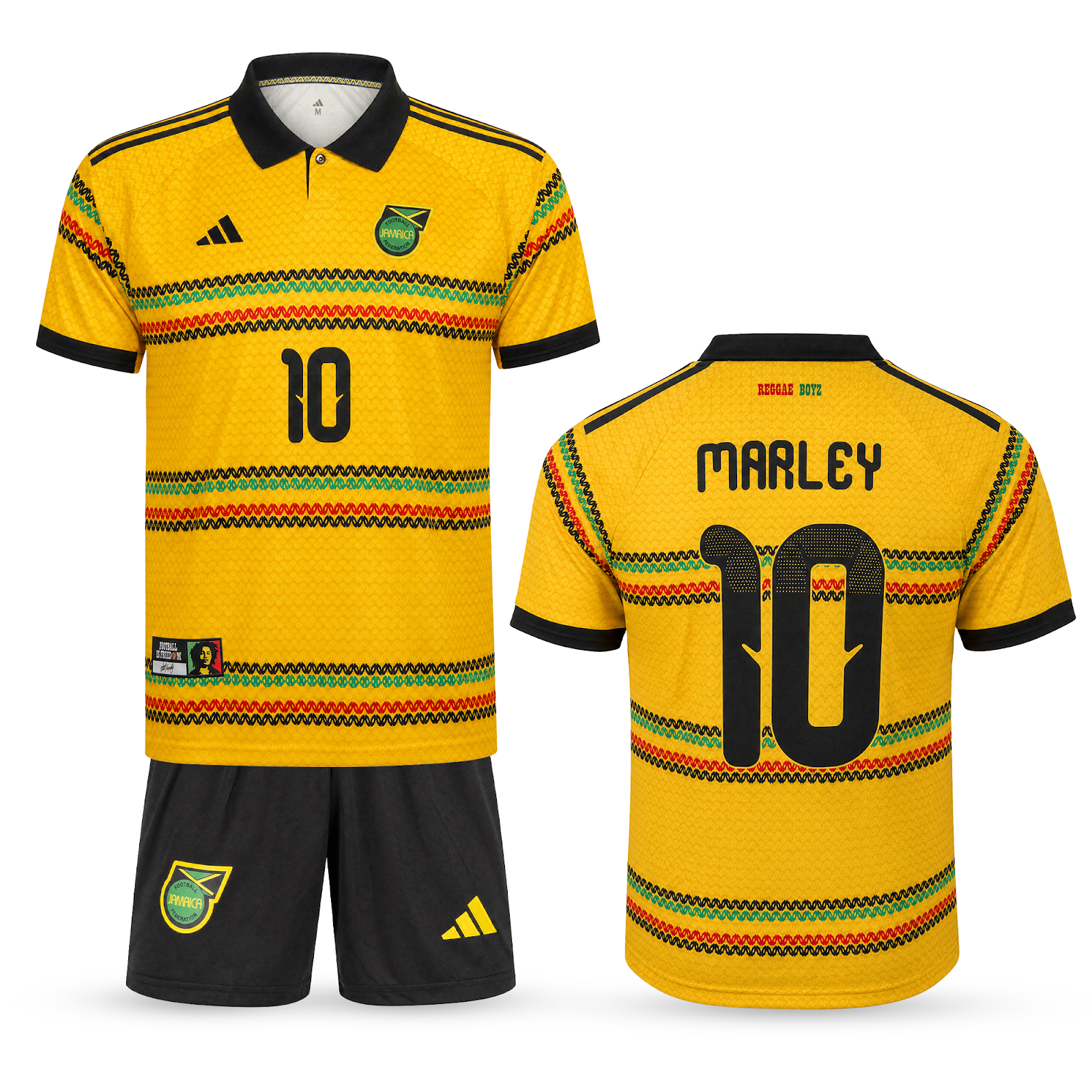 Jamajka Dětský Fotbalový Komplet, Bob Marley. Bob Marley Edition, Žlutý