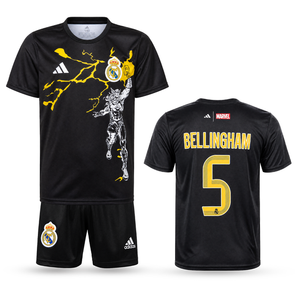 Real Madrid Dětský Thor Edition Fotbalový Komplet, Bellingham. Thor Edition Black