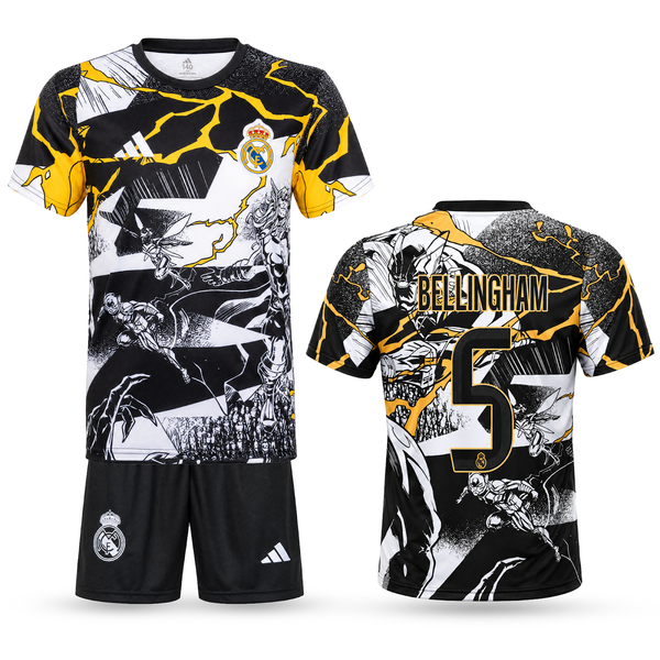Real Madrid Dětský Fotbalový Komplet, Bellingham. Thor Edition, Černo-bílý