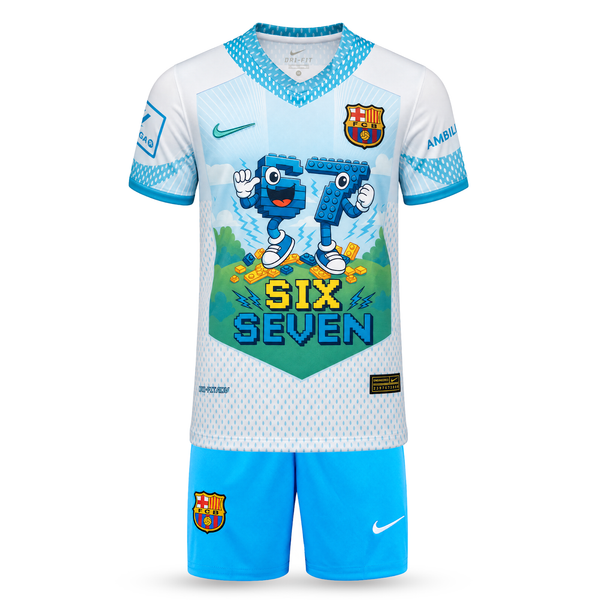 Barcelona Dětský Fotbalový Komplet, Jamal. Six Seven Edition, Světle Modrý