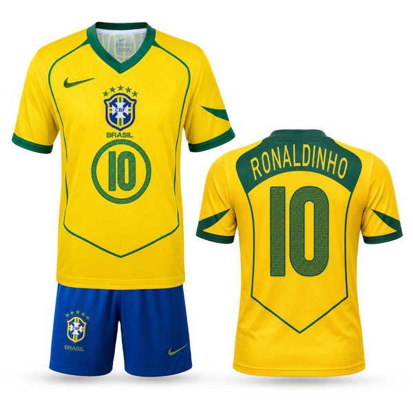 Brazílie Dětský Fotbalový Komplet, Ronaldinho. 2004