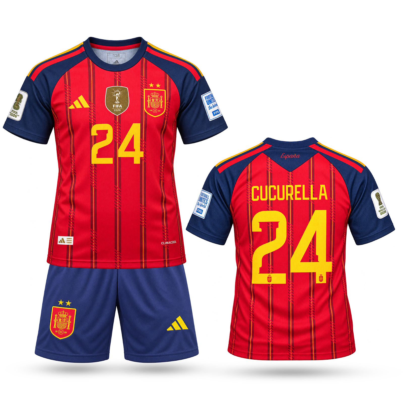 Španělsko Dětský Fotbalový Komplet, Cucurella. World Cup 2026