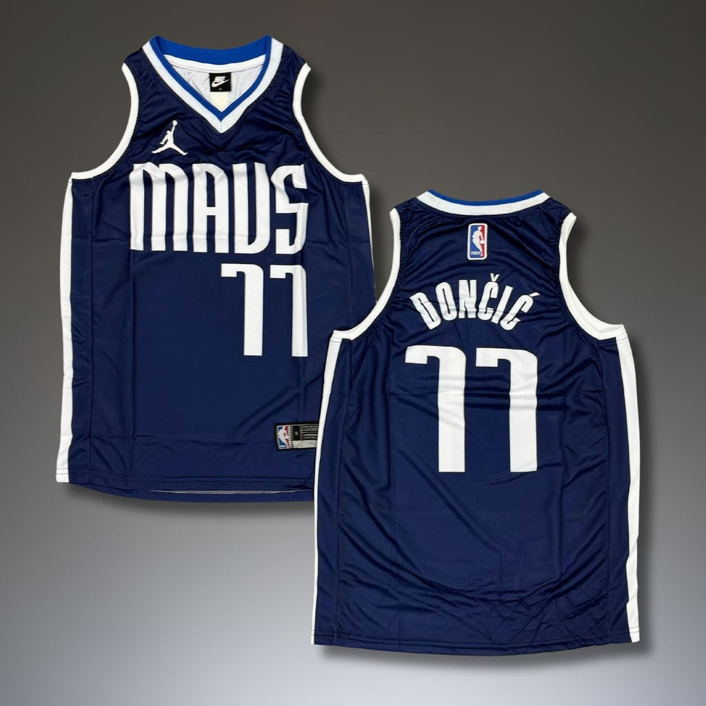 Pánský fialový dres Dallas Mavericks, Dončić, modrý
