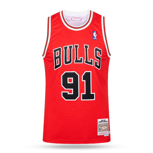 Chicago Bulls Pánský Retro Basketbalový Dres, Rodman. Hardwood Classics, Červený