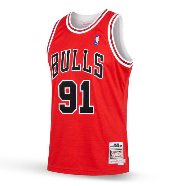 Chicago Bulls Pánský Retro Basketbalový Dres, Rodman. Hardwood Classics, Červený