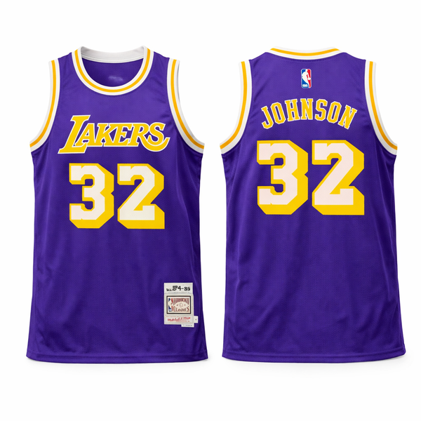 LA Lakers Men Retro Basketball Jersey, Johnson. Retro Hardwood Classics, Purple