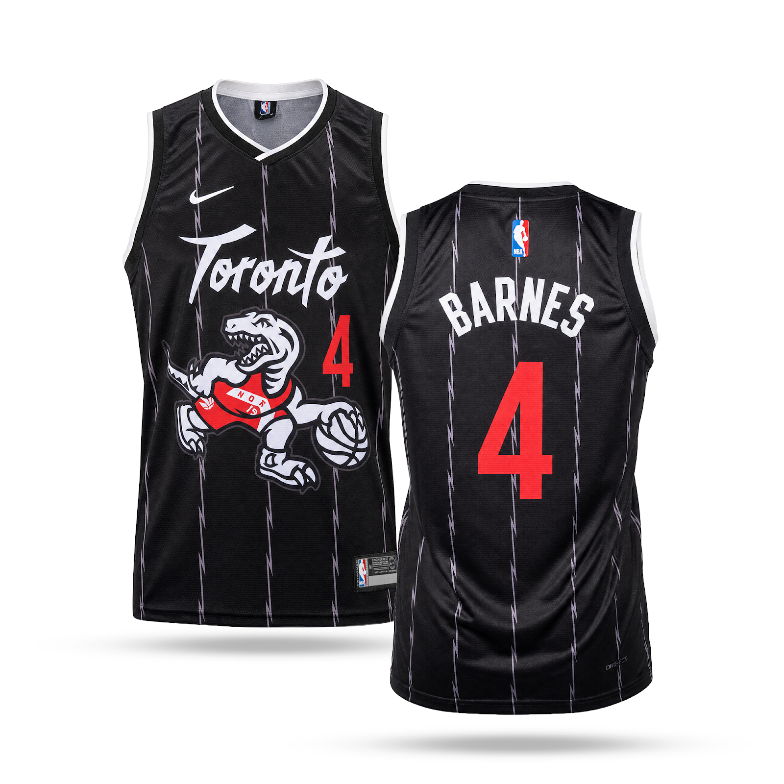 Toronto Raptors Pánský Basketbalový Dres, Barnes. Černý
