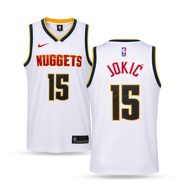 Denver Nuggets Pánský Basketbalový Dres, Jokič. Bílý