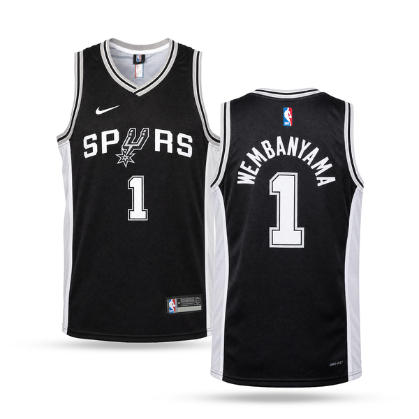 San Antonio Spurs Pánský Basketbalový Dres, Wembanyama. Černý