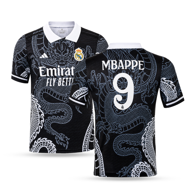 Pánský dres Real Madrid, Mbappe. Černá dračí edice 2025