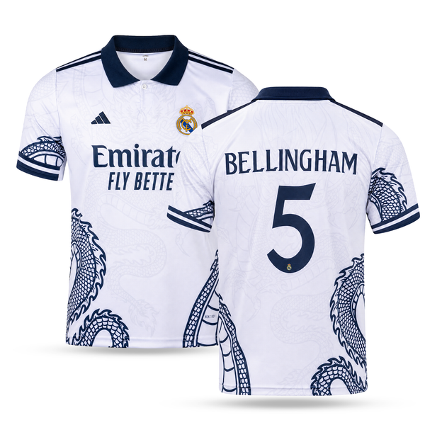 Pánský dres Real Madrid, Bellingham. Bílá dračí edice 2025