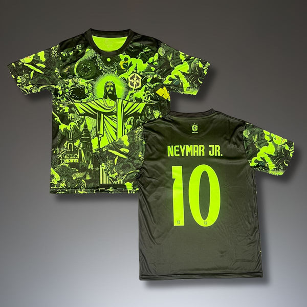 Pánský fluorescenční dres Brazílie, Neymar. Neonově zelená edice 2025