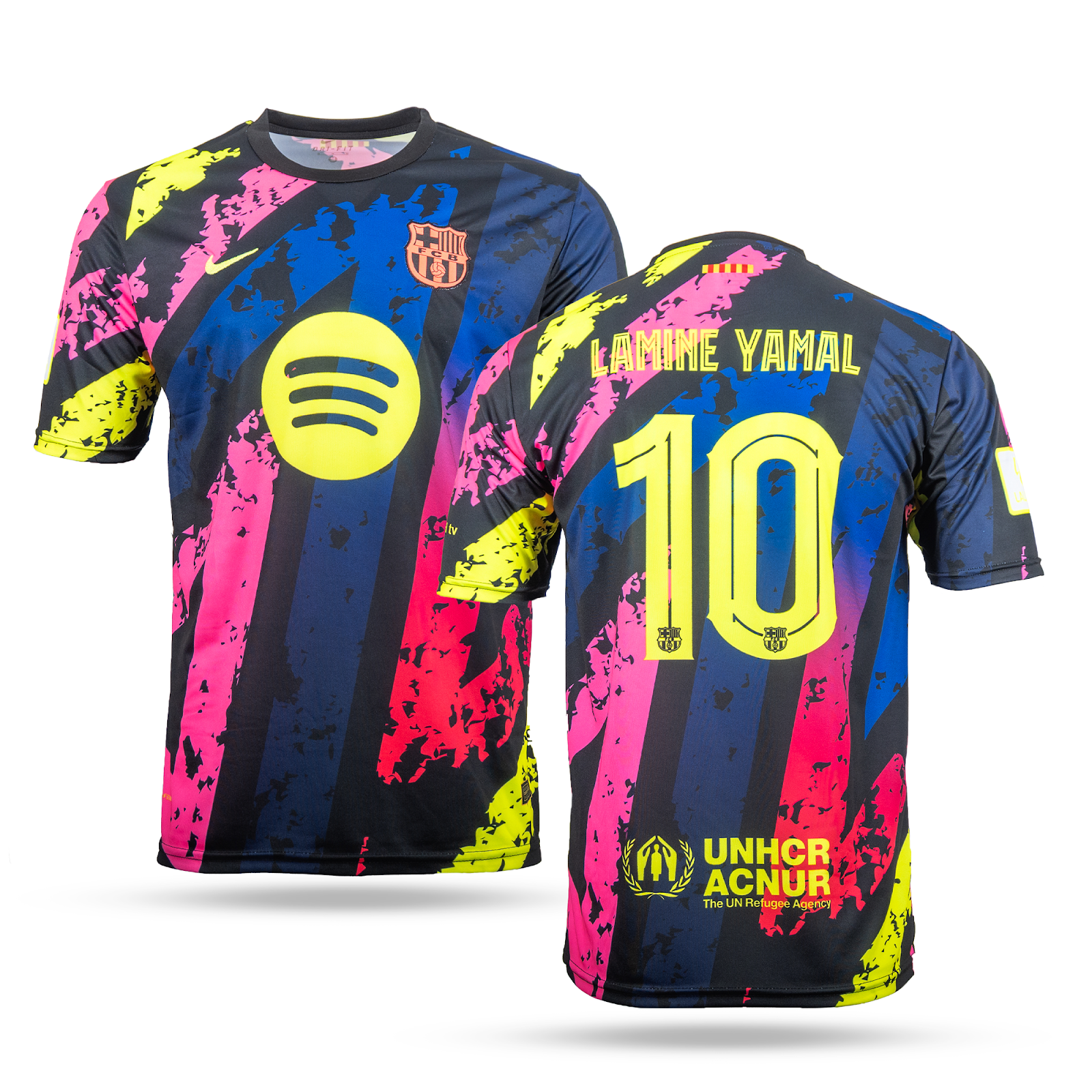Pánský fluorescenční dres Barcelona, Yamal. Barevná neonová edice