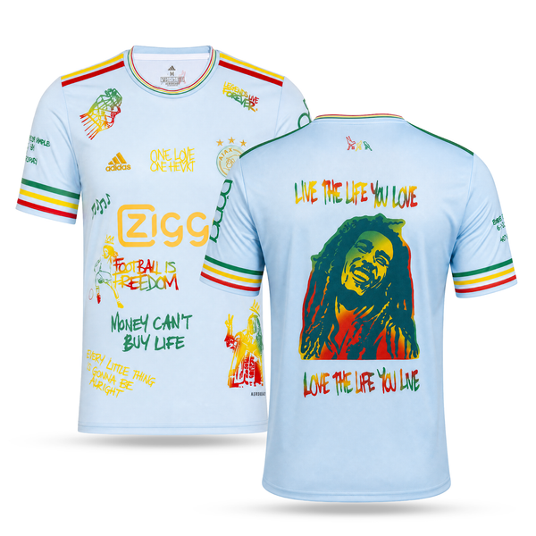 Pánský dres Ajaxu. Světle modrá edice Bob Marley