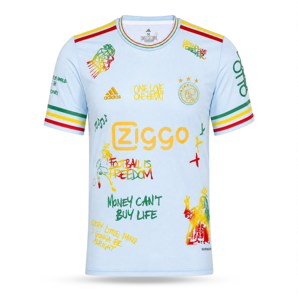 Pánský dres Ajaxu. Světle modrá edice Bob Marley
