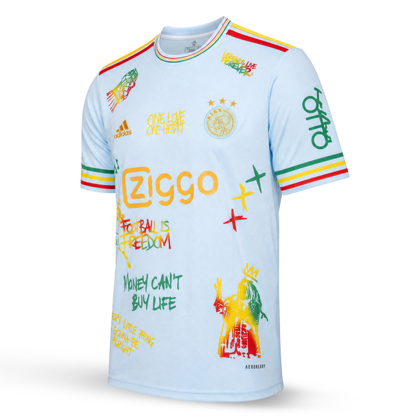 Pánský dres Ajaxu. Světle modrá edice Bob Marley