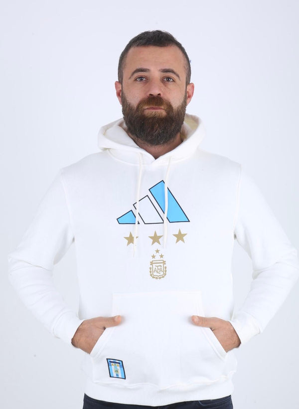 Argentina Pánská Sportovní Mikina, Messi. Bílá