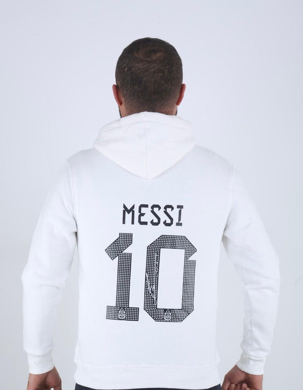 Argentina Pánská Sportovní Mikina, Messi. Bílá